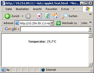 Temperatursensor Java Applet